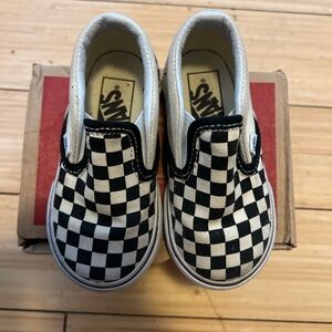 Used Vans Toddlers Classic Slip-On (Checkerboard) Black/White